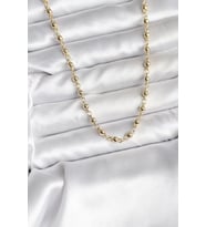 14K Gold Renk Kaplama Topçuklu Zincir Model CM Kadın Kolye - TJ-BKO10736