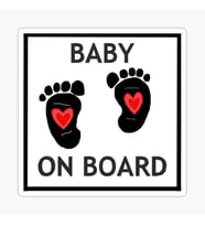 Uyarı Arabada Bebek Var Sticker oto Etiket 18cm MD10