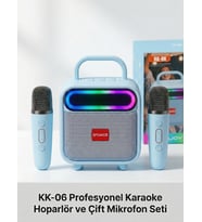 KK-06 Kablosuz Taşınabilir Karaoke Hoparlör ve Mikrofon Seti - RGB Aydınlatmalı