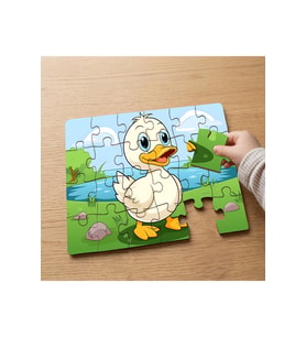 Sevimli Yavru Ördek Tasarımlı 24 Parça Ahşap Çocuk Puzzle MPK0156