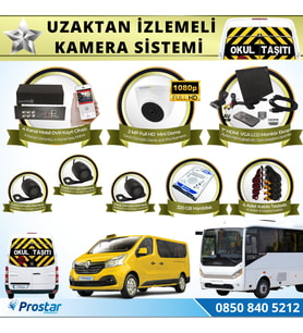 Okul Servis Kamera Sistemi Seti Uzaktan Izlemeli 4 Kameralı 7 inç Hdmi Monitör 320 Gb Harddisk Dahil