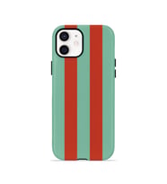 iPhone 11 Vorian Çift Katmanlı Kılıf Terracotta Mint Stripe