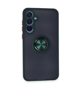 Samsung Galaxy A55 5g Kılıf Montreal Yüzüklü Silikon Kapak - Yeşil