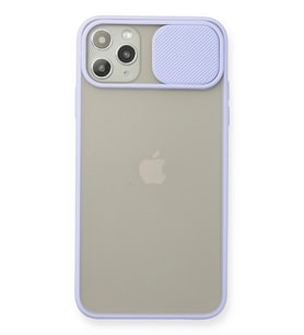 Durukar® iPhone 11 Pro Max Kılıf Palm Buzlu Kamera Sürgülü Silikon - Lila
