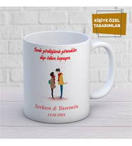 Kişiye Özel İsim Yazılabilir Sevgi Temalı Kupa Bardak
