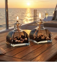 impeRiums Ocean Black Dekoratif Kandil Mum 2'li Set