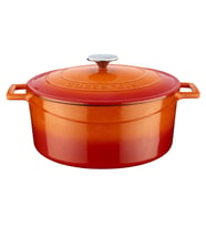 Lava Döküm Yuvarlak Tencere. Folk Çap(Ø)28cm. (Turuncu)