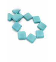 Turkuaz Sıkma Yassı Mavi Kare Kesim 20x7mm Dizi