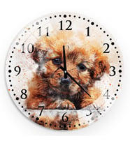 Şirin Köpek Cam Saat - 60 cm