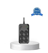 Akım Korumalı 6'Lı Priz 2xUSB 2xType-C Çıkış Yüksek Gerilim Koruma Çoklu Priz Çoğaltıcı (A.Siyah)