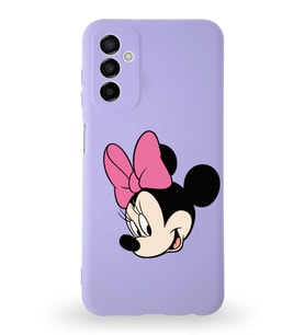 Samsung Galaxy A04s Uyumlu Lansman Kılıf Altı Kapalı İçi Kadife  Minnie Mouse-B Tasarımlı  Kapak (Şeffaf)