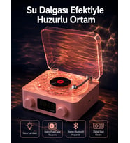 Retro Saatli Bluetooth Hoparlör – Gece Lambalı Kristal Ses Kalitesi Yeni Nesil