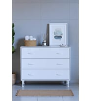 Eliusta Seçer 3 Çekmeceli 95 cm Banyo ve Mutfak Dolabı Beyaz 95x75x32,5 cm Çok Amaçlı Organizer Dolap
