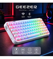 Geezer Crystal Kablolu/Kablosuz BT Wireless Bağlantı Türkçe Q Klavye Beyaz SK-731CTM