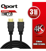 QPORT Q-HDMI32 HDMI 2.0 V ALTIN UÇLU KABLO 3 MT