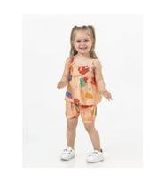 Kız Bebek Tunik Model Şortlu Alt-Üst Takım (Turuncu)
