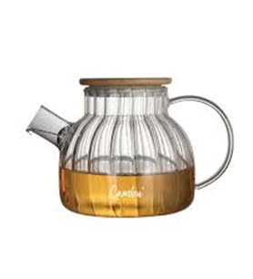 BAMBU KAPAK CAM DEMLİK 1100ML