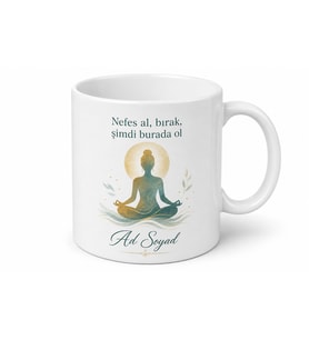 Meditasyon Pozisyonu Baskılı Kupa Bardak Hediye Yoga Severlere Özel Tasarım
