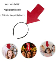 Kişiselleştirilebilir Ok Taç – Üzerine Yazı Yazılabilen Parti Tacı Kırmızı Renk