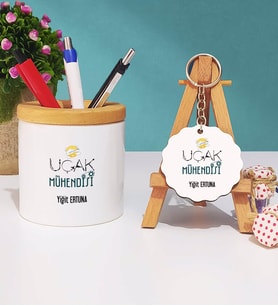 Uçak Mühendisi Kalemlik ve Anahtarlık