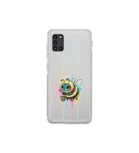 Samsung Galaxy A31 ile uyumlu Splash arı tasarımlı şeffaf silikon kılıf