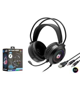Hadron H28 RGB Ledli Mikrofonlu 2x3.5mm AUX 2mt Kablolu Kulaküstü Oyuncu Kulaklığı - Siyah