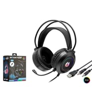 Hadron H28 RGB Ledli Mikrofonlu 2x3.5mm AUX 2mt Kablolu Kulaküstü Oyuncu Kulaklığı - Siyah
