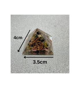 Renkli Turmalin Orgonit Piramit 4x3.5 cm 35 GR