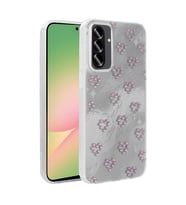 Samsung Galaxy A36 Kılıf Kamera Korumalı Fiyonk Kalp Figürlü Ponti Kapak (Beyaz)