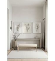 Modern Botanik Çizimler 3’lü Ahşap Çerçeveli Tablo Seti