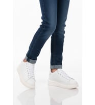 Ayakmod Beyaz Bağcıklı Cilt Hafifi Unisex Sneaker 628 G