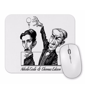 Tesla Ve Edison Mouse Pad