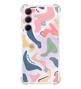 PrintiFy Samsung Galaxy A56 ile Uyumlu Kamera Korumalı Abstract Tasarımlı Şeffaf  Silikon Kılıf