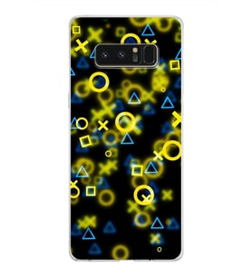 Samsung Galaxy Note 8 Kapak  Semboller Tasarımlı Şeffaf Silikon Kılıf
