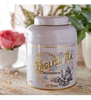 Vintage Victorian Tea Caddy Geleneksel 80 Adet Meşhur Poşet İngiliz Çayı English Fine Afternoon Tea ve Forget-Me-Nots Çiçekli Çay Kutusu 160 g