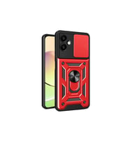 Samsung Galaxy A06 Kılıf Pars Lens Yüzüklü Silikon - Kırmızı