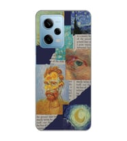 Redmi Note 12 Pro 5G Uyumlu Vincent van Gogh Kolaj Desenli Şeffaf Telefon Kılıfı