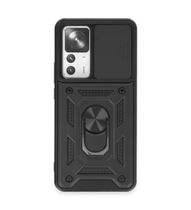 Xiaomi Mi 12t Pro Kılıf Pars Lens Yüzüklü Silikon - Siyah