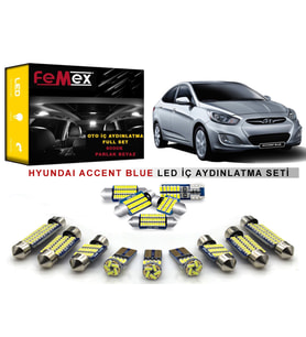 Hyundai Accent Blue LED İç Aydınlatma Ampul Seti FEMEX Parlak Beyaz
