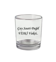Söz Yazılı Viski Bardağı - Viski Vakti Bardak (Şeffaf)