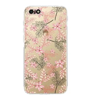 PrintiFy Huawei Y5 2018 Uyumlu Kamera Korumalı Floral Kırmızı Tasarımlı Şeffaf Silikon Kılıf