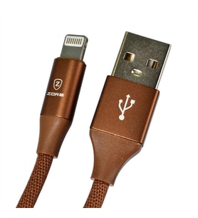 Zore Metal Uçlu Lightning Usb Kablo (Kahverengi)