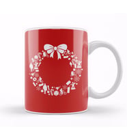 Stranger Things Christmas Wreath Pattern Kupa Bardak Porselen