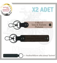 Hız Aşıkları İçin, İsim Plaka ve 0+ Kan Grubu Yazılı Hediyelik x2 Anahtarlık, Yavruağzı-K Kahve-Laci (Çok Renkli)