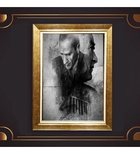 Altın Varaklı Çerçeveli Paspartulu Atatürk Tablo z5195 (Gold)