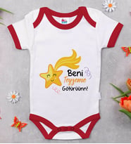 BK Kids Beni Teyzeme Götürün Tasarımlı Kırmızı Bebek Body Zıbın-1