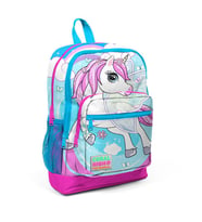 Coral High Kids Mavi Neon Pembe Ünicorn Desenli  Dört Bölmeli Okul Sırt Çantası 23711