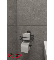 Güçlü Yapışkanlı Yedek Raflı Tuvalet Kağıdı  Askılığı Banyo Düzenleyici