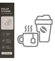 Çay ve Kahve Mat Gri Dekoratif Folyo Sticker 14x14 cm