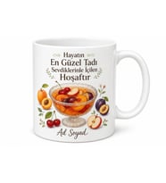 Hoşaf Temalı Baskılı Kupa Bardak Hediye Özel Tasarım Porselen Mug